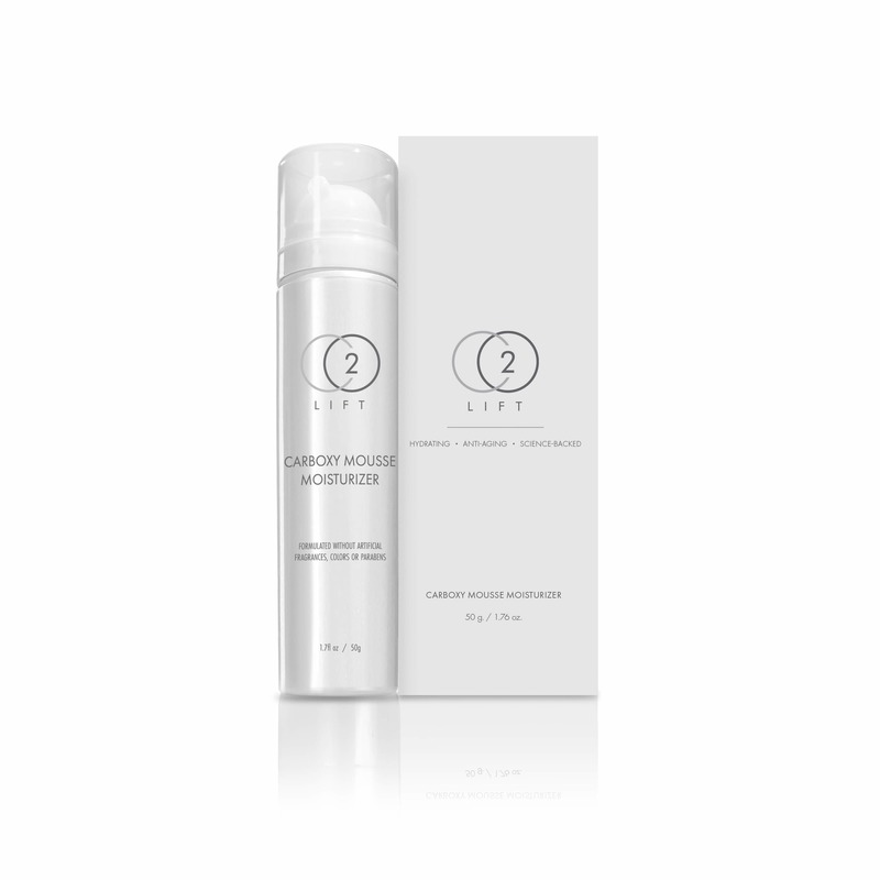 Elegant packaging of 'Carboxy Mousse Moisturizer' for advanced skin hydration